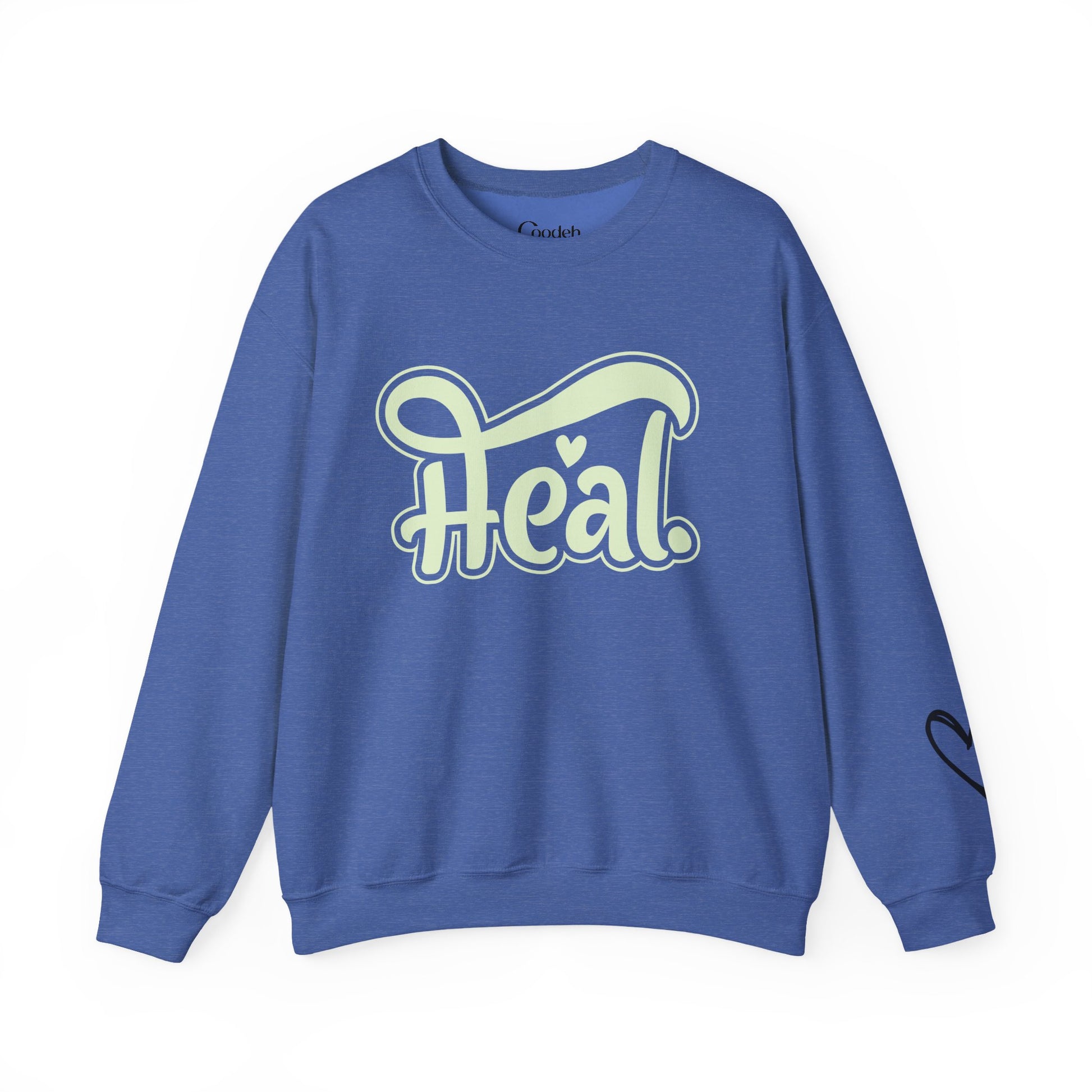 Heal Inspirational Crewneck Sweatshirt embroidery detail