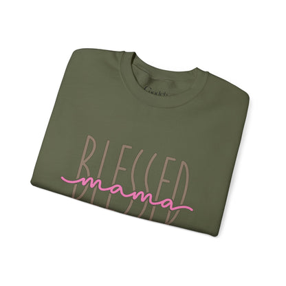 Blessed Mama Crewneck Sweatshirt white color option